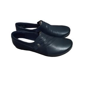 Clarks Women's Hope Roxanne Loafer, Blue Leather, Size 12 M Us Women